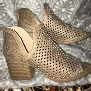 Open toe ankle boots